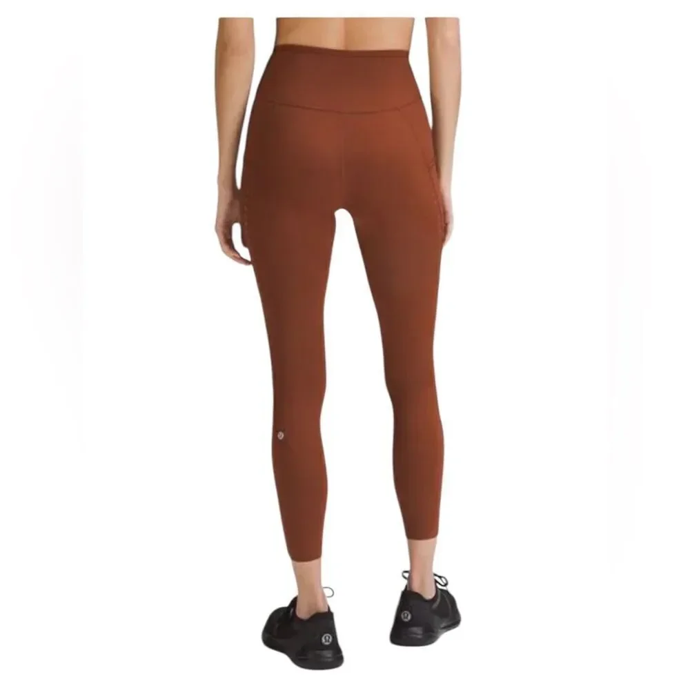 Lululemon Fast and Free High-Rise Tight 25” Pockets DARK TERRACOTTA 4